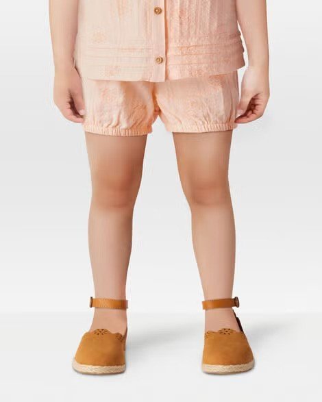 Toddler Seashell Pull-On Cotton Shorts - Coral - Image 2